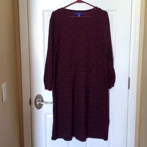 Midi Maroon and black stripped dress